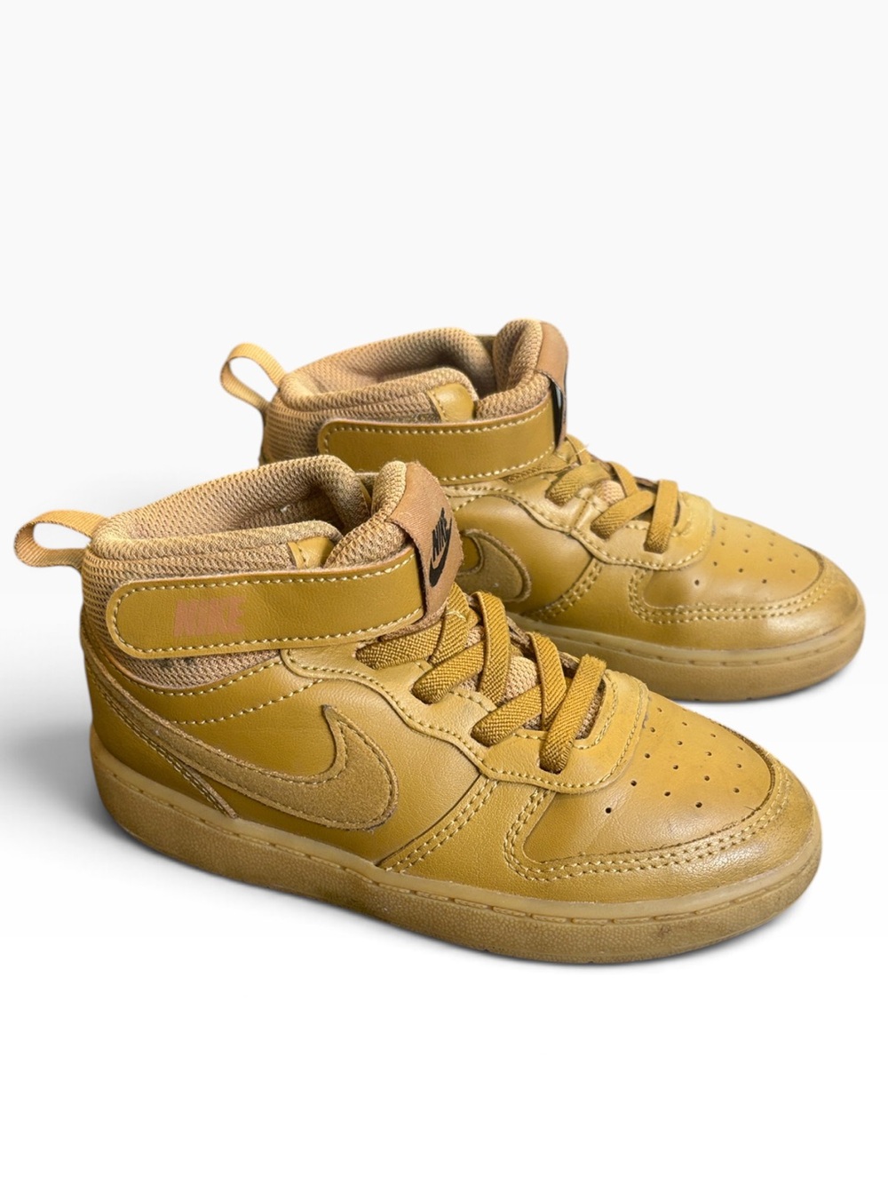 Nike Court Borough Mid 2 High-Top Sneakers Kids 10C Tan/Golden Brown